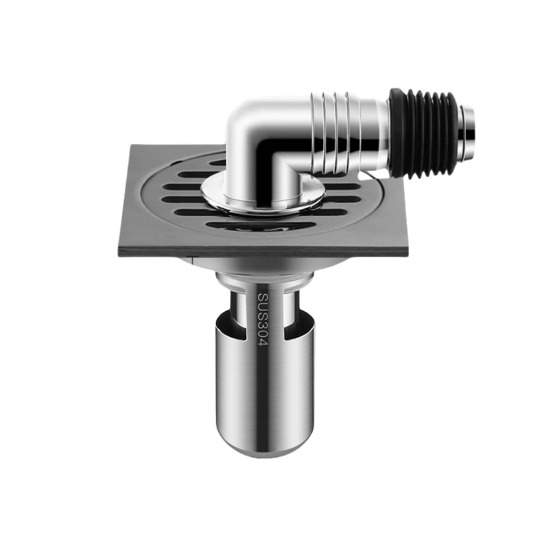 KJdxfhFH Bathroom floor drains, Bathroom Floor Drain 304 Stainless Steel with Backflow(Round Washing Machine Gray)