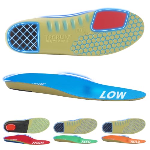 Plantar Fasciitis Insole Arch Support Inserts Women Men for All Day Comfort | 4 Arch Custom Fit, 8-in-1 Foot Pain Relief, Flat & High Arch Orthotic Diabetic Work Boot Insole,Shock Absorb Standing All Day