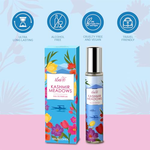 Image of Iba Eau De Parfum - Kashmir Meadows, 15 ml, Perfume Spray | Long Lasting Floral & Oriental Fragrance for Women | Skin Friendly Fresh Perfume for Everyday Fragrance | Alcohol-Free
