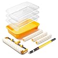 Voomey 18" Paint Roller Kit?10Pc Paint Roller Tray with Liner,12"18" Microfiber Paint Roller,Paint Extension Pole?Suitable for DIY Interior Walls, Rooms