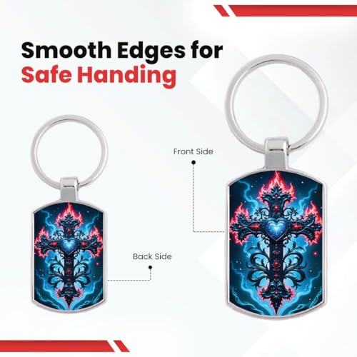 Image of Stylish Metal Keychains with Permanent Glossy Print - Inspirational Quotes & Spiritual Designs - Perfect Key chains for loved ones, Personal Use, Gifts & Return Gifts
