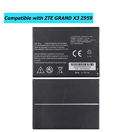 E-YIIVIIL Li3831T43P4H826247 Replacement Battery Compatible with ZTE Z959,Grand X 3 LTE,Grand X 3 with Toolkit