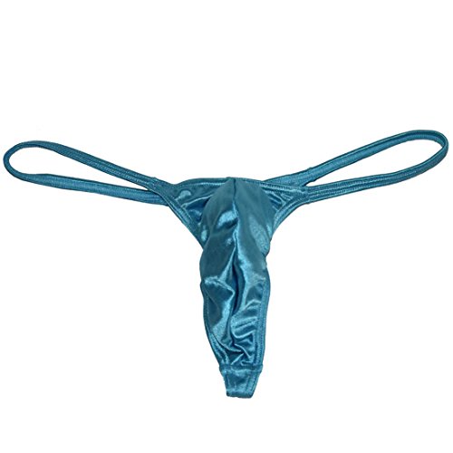 Men Booty Thong Slim Pouch Underwear Male Shiny Satin String Tangas Micro T-Back Guys Mini Bikini Pants