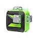 Huepar 3D Green Beam Self-Leveling Laser Level 3x360 Cross Line Laser Three-Plane Leveling and Alignment Line Laser Level -Two 360° Vertical and One 360° Horizontal Line -Magnetic Pivoting Base 603CG