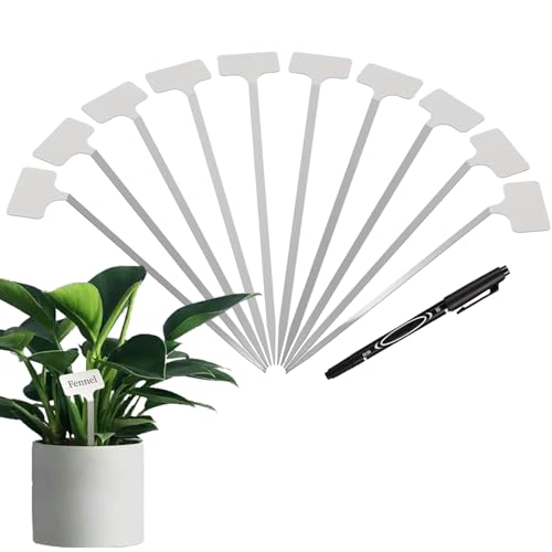 Etichette Vegetali - Marcatori Di Piante | 10% Etichette Bianche Per Semi | Tag Di Piantine In Acciaio Inossidabile | Tag Del Giardino Resistente Alle Intemperie E Riutilizzabili Ideali Per Fiori, Ve
