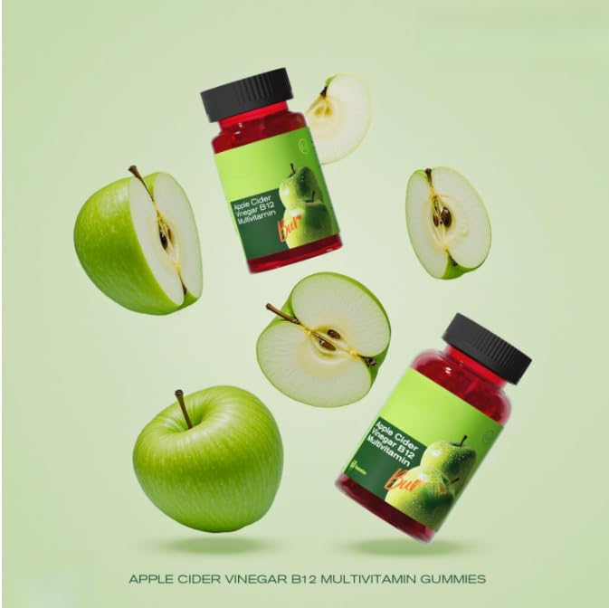 Gomitas de vinagre de sidra de manzana Multivitamina B12: apoya el bienestar diario y el aumento del metabolismo