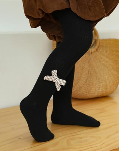 Baby Girl Tights Toddler Cable Knit Tights with Bow Mesh Leggings Stockings Pantyhose 3 Pack3