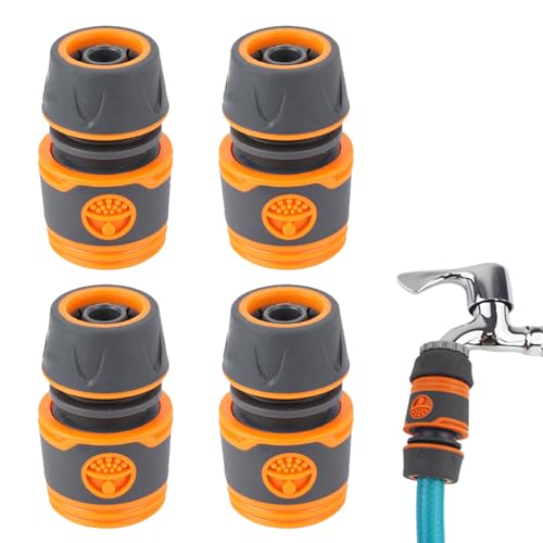 Kit de Conector de Manguera de Jardín,4pc Conector Manguera,Acoplamiento Rápido de 1/2,Conectores Rápidos para Manguera,Conectores Manguera Rapido,Adaptador Manguera para Grifo