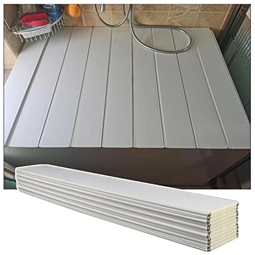 Couverture de baignoire pliante en PVC blanc et plateau de bain isolant