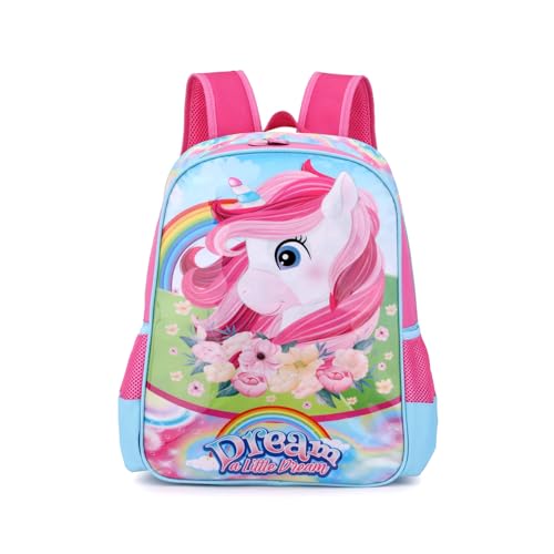 Mochila Infantil Unicórnio Menina Escolar Feminina 1 Divisória (Dream, 16 Polegadas)