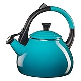 Le Creuset Enameled Steel 1.6 Quart Oolong Tea Kettle, Caribbean