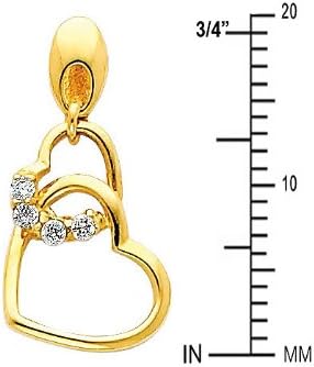 Vista 2 de Colgante de oro amarillo real de 14 quilates con circonitas cúbicas entrelazadas