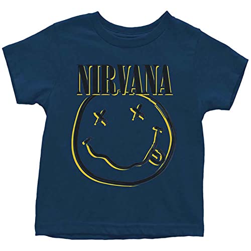 Nirvana Toddler T Shirt Inverse Smile Official Navy Blue 12 Months to 5 yrs 3 Years