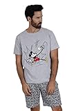 punched disney movie 93% Algodón 7% Poliéster Disney Pijama Manga Corta Mickey Punch para Hombre