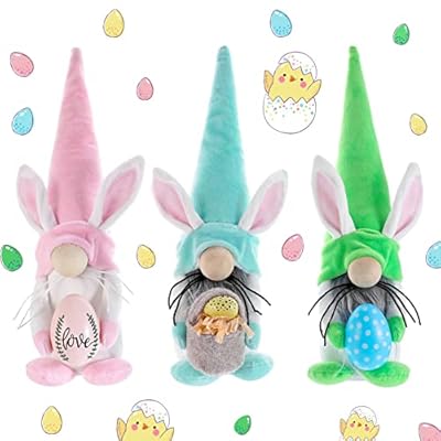 3pcs Easter Bunny Gnones