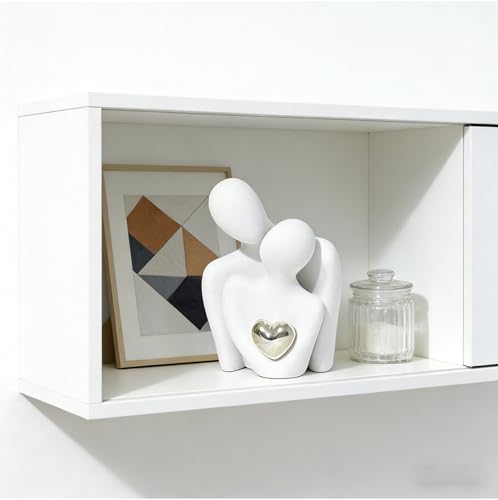 Mini estatua pareja abrazándose, decoración romántica cerámica miniatura 4
