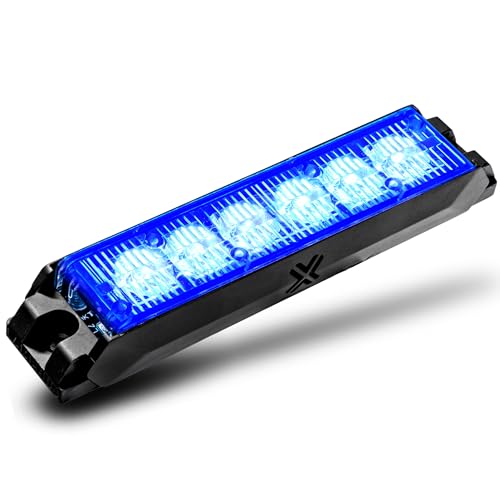Image of LAMPHUS NanoFlare 5 inch 6W Blue LED Surface Mount Police Grill Strobe Warning Lights [SAE Class 1] 12V Rectangle Grille Flashing Emergency Fire Lights for Volunteer Firefighter EMS Vehicle Car