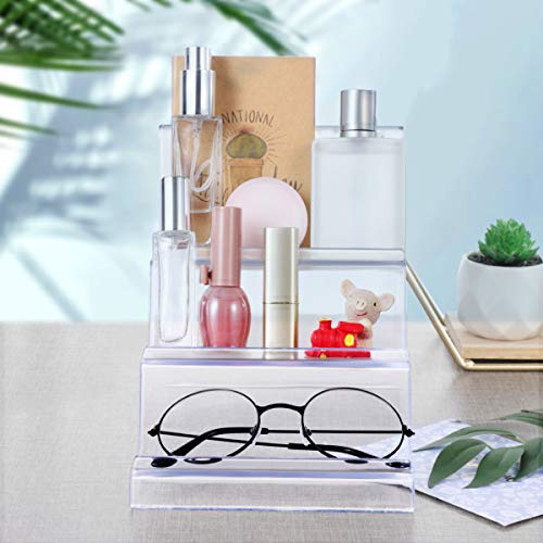 Cabilock Acrylic Clear Desktop Wallet Storage Rack Shelf Wallet Display Stand Holder Purse Handbag Organizer Decoration (3 Tier)