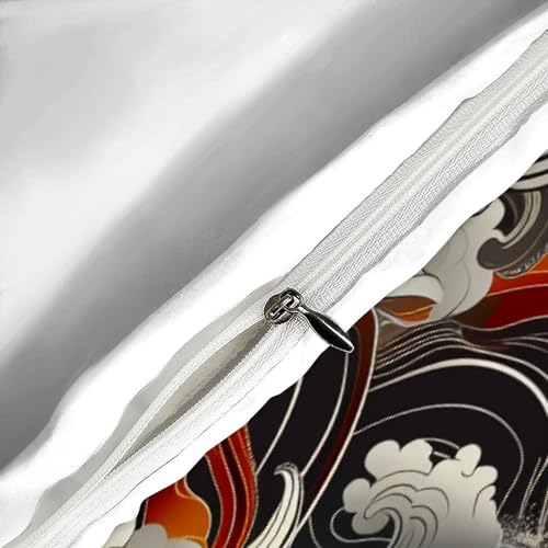 Housse de couette 135x200 sea wave anti-plis en microfibre douce