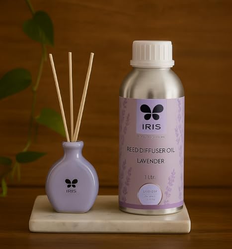 Image of IRIS Lavender Reed Diffuser Oil Refill | 1 Litre | Relaxing & Calming Home Fragrance Oil | Long-Lasting Reed Diffuser Refill for Home, Office & Commercial Spaces