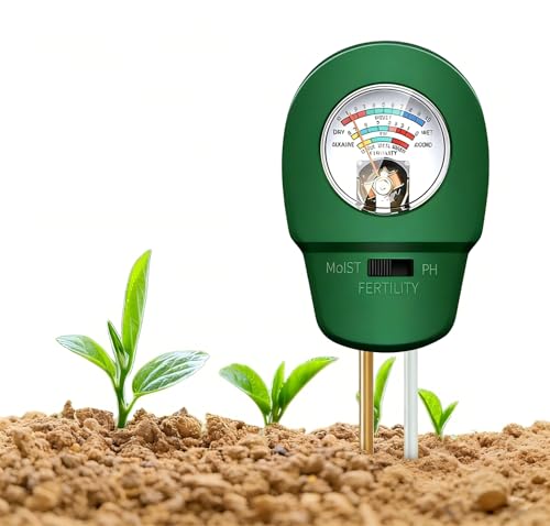 Efymosce Bodentester Boden PH-Messer 3 in 1 Bodenmessgerät Feuchtigkeit und Licht Feuchtigkeitsmessgerät Pflanzen ph messgerät Erde für Garten Bauernhof Rasen Kein Batterien erforderlich