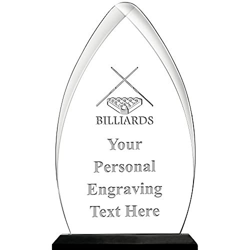 Crown Awards Billiards Acrylic Award Trophy, 6.75" H Custom Billiards Award, Engraving Included