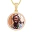 485 Gold Pink diamond pendant&franco chain]