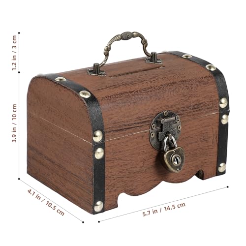 Tirelire vintage en bois avec serrure idée cadeau anniversaire originale