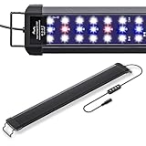 Pawfly 18 W Luces para acuarios para 60 a 75 cm extensible acuario LED luz Espectro Completo con Luces Blanca Azul Roja Modos Día/Noche Temporizador Auto On/Off Brillo Ajustable