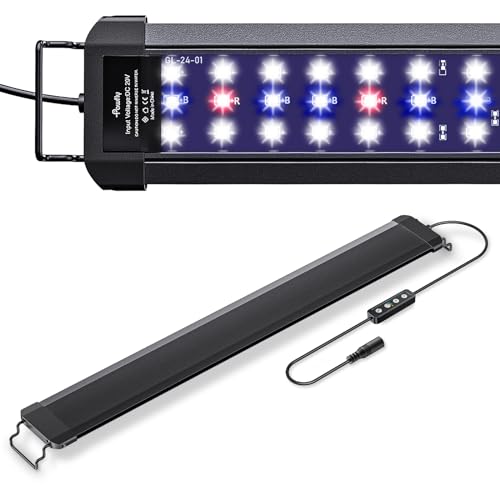 Pawfly 18 W Aquarium LED Lumière pour 60 à 75cm Extensible Éclairages avec Spectre complet Lumières rouges brillantes blanches bleues avec les modes jour...
