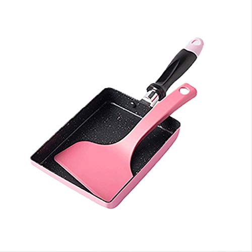 ASWRTYJO Omelette Pan Egg, Colour Collectio Hard Anodized Non-Stick Coating Carbon Steel Rectangle Frying Mini(D)