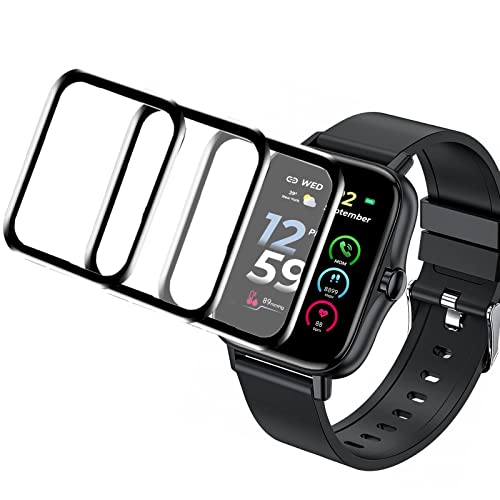 Compatible for ANDFZ Smartwatch Screen Protector, Lamshaw [3 Pack] 3D Full Coverage PET Soft Screen Protector Film Compatible with ANDFZ T42 1.72 / KASEEMI T42 Smart Watch (3 Pack)