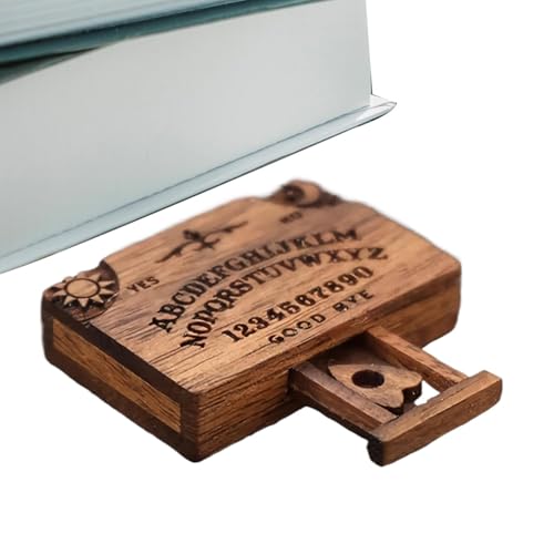 Small Spirit Board - Pizarra de espíritu pequeño, tablero de madera para hablar, tablero de Ouija, portátil, tablero de madera con planchette, tablero en miniatura para familiares y amigos, decoración