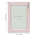 MIMOSA MOMENTS Silver Plated Metal Baby Picture Frame with Pink Enamel and a Heart Charm (4x6, Silver & Pink)