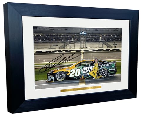 12x8 A4 Christopher Bell 2024 Daytona 500 NASCAR Cup Series No. 20 Toyota Camry XSE for Joe Gibbs Racing Signed Autographed Signature Photo Photograph Picture Frame Poster Celebration Gift