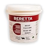 Beretta Farms Grass Fed Beef Tallow, 8lb (3.7L Pail) Rendered Beef Suet, 100% Canadian, Raised Without Antibiotics (Pail)