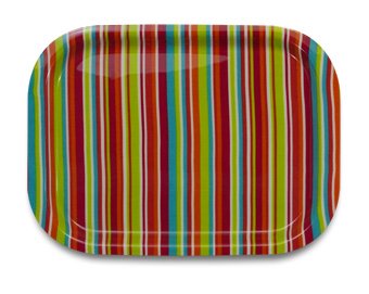 橋本達之助工芸 NSトレー取手なしS角 ミラノストライプ レッド