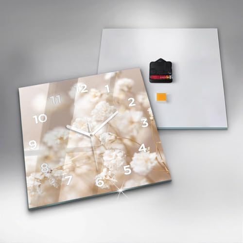 Horloge murale de qualité supérieure Wallfluent 30x30 cm au design moderne carré - 5
