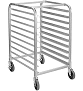 HALLY SINKS & TABLES H Bun Pan Rack 10 Tier with Wheels, Commercial Bakery Racking of Aluminum fo...