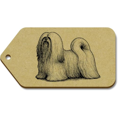Azeeda 10 x Large 'Lhasa Apso Dog' Wooden Gift Tags (TG00149603)