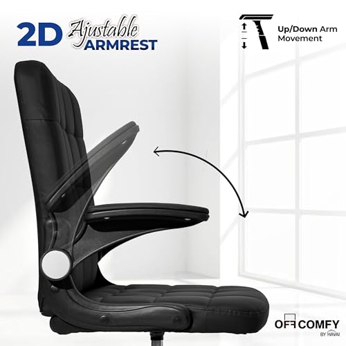 Image of HAVAI Urban Seat Executive Office Chair | Premium Black PVC Upholstery | Folding Mechanism | Ergonomic Cushioned Seat | Class 1 Gas Lift | Nylon Base & Wheels | (Black)