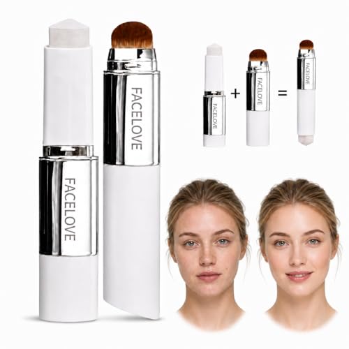 SchemaWerk® Premium Facelove Foundation Stick mit Pinsel – 2 in 1 Changing Foundation für natürlichen Glow Up Stick und frischen Teint, Foundation Make Up für schönes Hautbild und jüngeres Aussehen