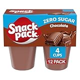 Snack Pack Sugar-Free Chocolate Pudding Cups, Keto Friendly, 4 Count, 12 Pack