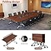Auoriflex Conference Room Table Folding Conference Table Mobile TrainingTablewithWheels Rectangular Group Room Tables for Office Meeting Room School Wooden,C 2pcs,71in
