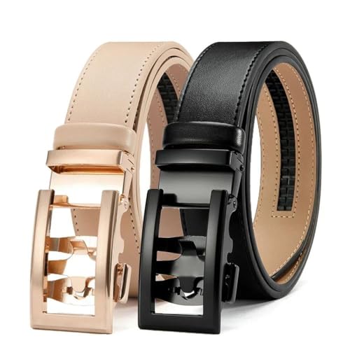 Mens Hollow Automatic-Buckle Genuine Leather Luxury Belt Business Casual Adjustable Male Belts2