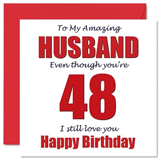 Divertidas tarjetas de felicitación de 48 cumpleaños para marido, 48 I Still Love You, cuarenta y ocho cuarenta y octavo marido, tarjetas de felicitación de humor de broma de 145 mmx145 mm