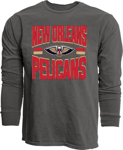 New Orleans Pelicans NBA Officially Licensed Long Sleeve T-Shirt Ringspun Bold Black, Medium