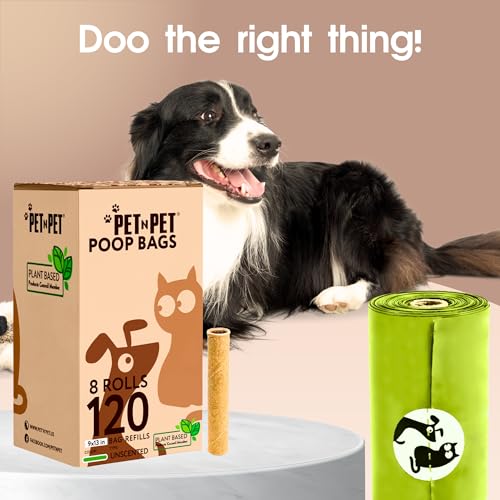 Image of Pet N Pet Poop Bags For Dogs, 120 Counts Plant Based Dog Poop Bags Rolls, Thick Doggie Poo Bag, 100% Leak-proof, Easy to Use Pet Waste Bag
