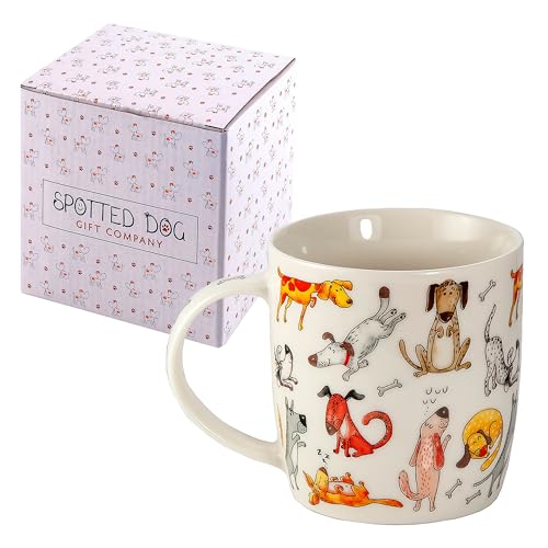 SPOTTED DOG GIFT COMPANY Tasse Chien en Céramique, Mug Original pour le Café Thé avec Coffret, Mignon Mugs et Tasses au Animaux Motif, Idées Cadeaux pour les Amoureux des Chiens 350ml