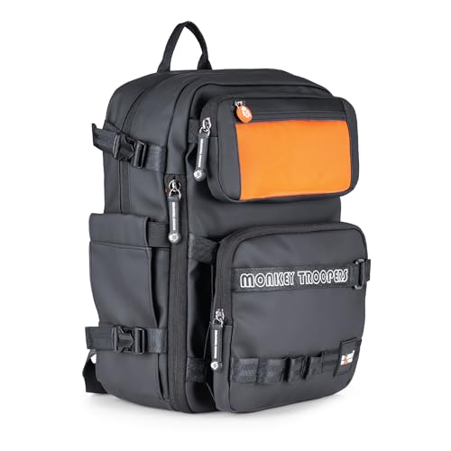 Image of MONKEY TROOPERS Walky Backpack Bag, With Bike-Mountable Skin, 15-Inch Laptop Compartment, Water Resistant, Modifiable Pockets, Touch-Sensitive Navigation Pocket, Travel, Biking, Hiking